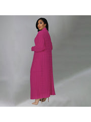 Patchwork Pure Color Long Sleeve Sweater Coat