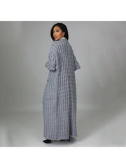 Patchwork Pure Color Long Sleeve Sweater Coat