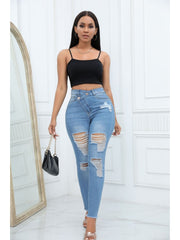 Fashion Ripped High Waist Skinny Jeans