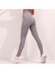 Seamless Solid Color High Rise Yoga Pants