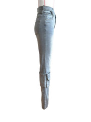 Denim Wrap Waist Multi Pocket Jeans