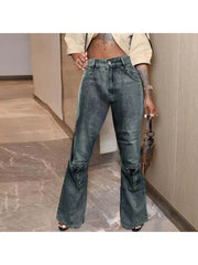 Distressed Denim High Rise Jeans