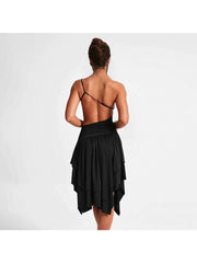 Irregular One-shoulder Backless Sleeveless Dresses