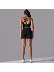 Solid Color Sleeveless Skinny Yoga Sets