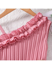 Solid Color Spaghetti Straps Princess Girl Dresses