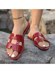 Rhombic Pattern Pure Color Leisure Slippers