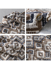 Geometric Pattern Cotton Cargo Shirts