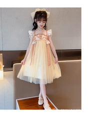 Solid Color Cotton Zipper Girl Dresses