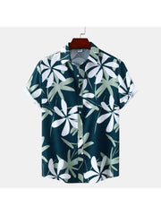 Plant Pattern Cotton Loose Shirts