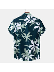 Plant Pattern Cotton Loose Shirts