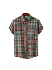 Plaid Cotton Loose Shirts