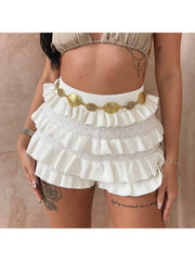 Lacework Patchwork High Rise Shorts