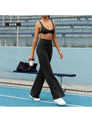 Solid Color High Rise Backless Yoga Sets