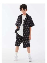 Letter Pattern Cotton Single Breasted Boy Clothing Sets
