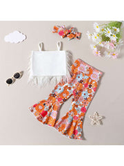 Flare Flower Fluff Cotton Girl Clothing Sets