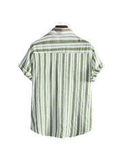 Striped Cotton Loose Shirts For Men