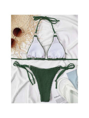 Solid Color Low Rise Fitted Bikinis