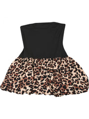 Leopard Strapless Flounce Mini Dress