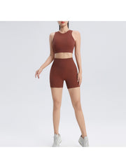 Solid Color High Rise Skinny Yoga Sets