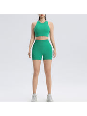 Solid Color High Rise Skinny Yoga Sets