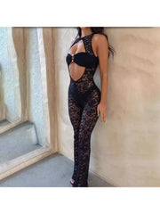 See Through Lace Sleeveless Jumpsuits