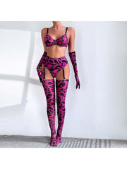 Leopard High Rise Backless Sexual Sets