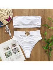 Solid Color Mid-rise Fitted Bikinis