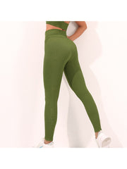 Solid Color Wrap Waist Bodycon Leggings