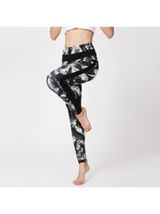 Abstract Printing High Rise Slim Leggings