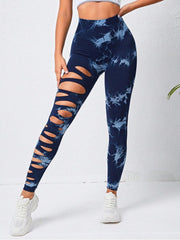 Tie Dye Hollow-out Ripped Leggings