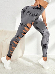 Tie Dye Hollow-out Ripped Leggings