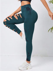 Tie Dye Hollow-out Ripped Leggings