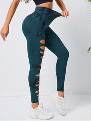 Tie Dye Hollow-out Ripped Leggings