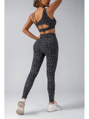 Leopard Asymmetrical One-shoulder Yoga Sets