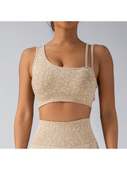 Leopard Asymmetrical One-shoulder Yoga Sets