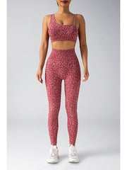 Leopard Asymmetrical One-shoulder Yoga Sets