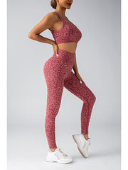 Leopard Asymmetrical One-shoulder Yoga Sets