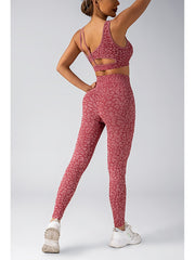 Leopard Asymmetrical One-shoulder Yoga Sets