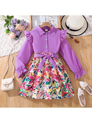 Flower Patchwork Leisure Girl Dresses