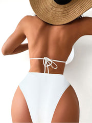 Solid Color Low Rise Fitted Bikinis