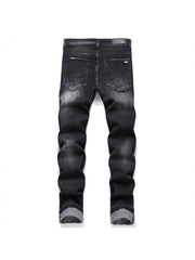 Raged Hem Single Breasted Mid-rise Men's Jeans