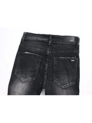 Raged Hem Single Breasted Mid-rise Men's Jeans