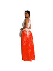 Colorblock Bandage Wide Leg Jumpsuits