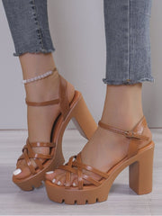 Round Toe Chunky Heels Heels