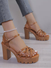 Round Toe Chunky Heels Heels