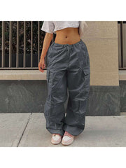 Lace Up Cargo Pocket Leisure Streetwear Pants