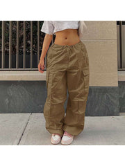 Lace Up Cargo Pocket Leisure Streetwear Pants