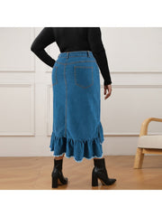 Solid Color Cotton Fitted Skirts