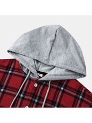 Plaid Hooded Cotton Shirts