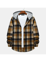 Hooded Long Sleeve Cotton Shirts